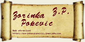 Zorinka Popević vizit kartica
